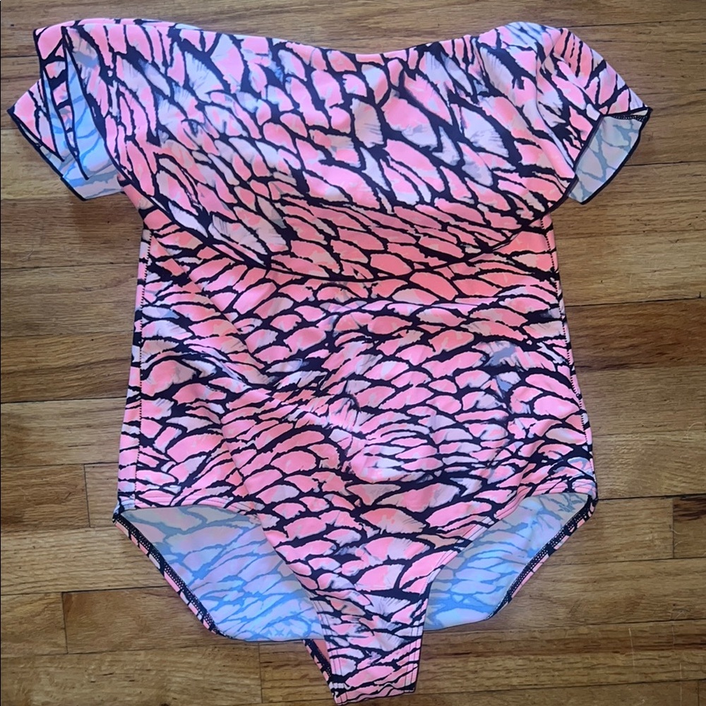 Beach Babe Australia snakeskin animal print strapless one piece bathing suit